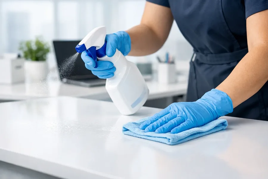 Büroreinigung Berlin, professionelle Schreibtisch-Reinigung durch LAK Cleaning Service