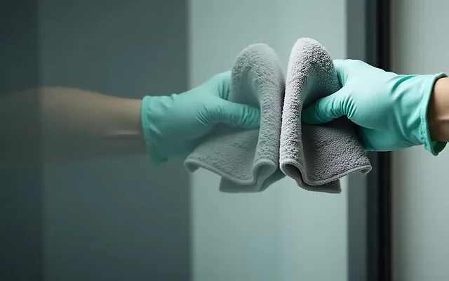 Glasreinigung mit Tuch und Handschuhen – streifenfreie Fensterreinigung Berlin