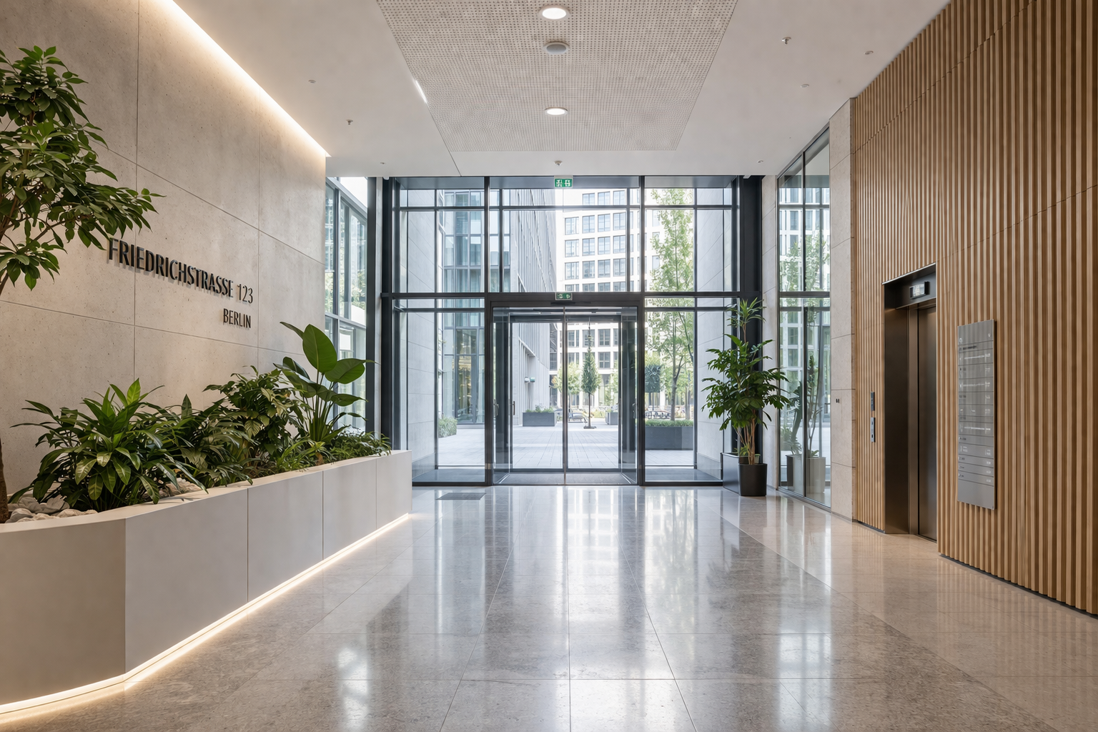 Saubere Bürolobby Berlin